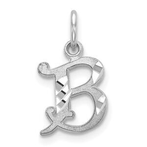 14k White Gold, Isabelle Collection, Mini Letter B Initial Charm